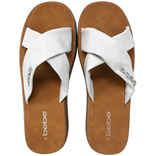 Womens Silver Fashion Sandals C/P 12 BEBE