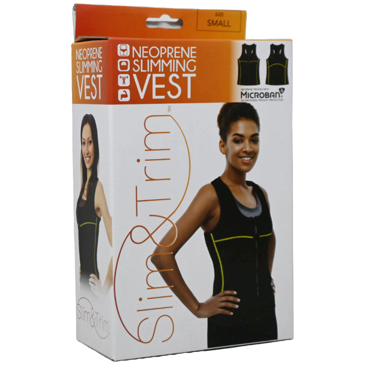 SMALL BLK/LIME WOMEN VEST W/CONTRAST STITCHING (BOXED) C/P 12