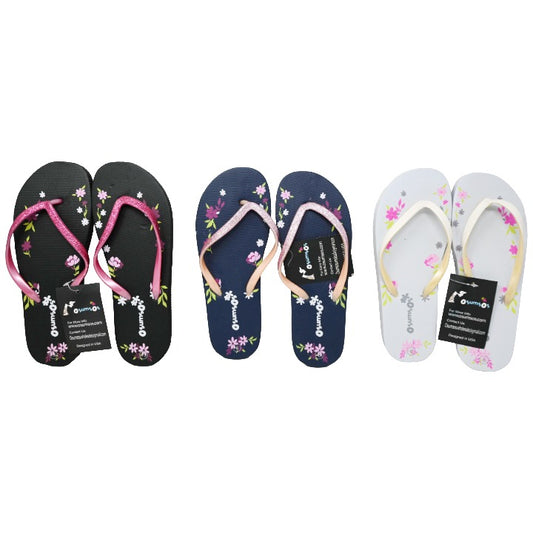 *OUT OF CA* WOMEN FLIP FLOPS wROSES PRINT 3-ASST COLOR/6-ASST SIZE C/P 36