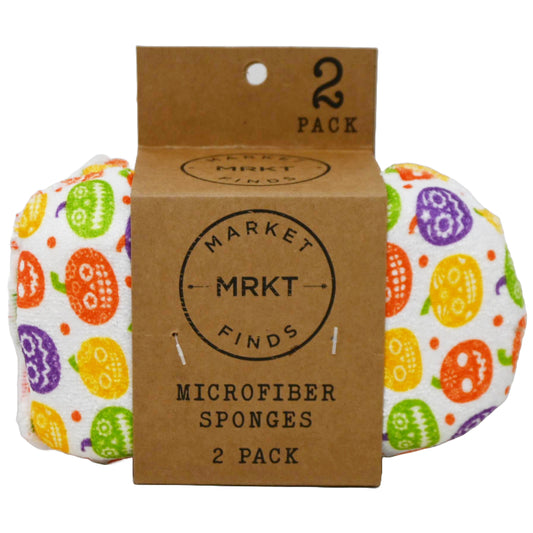 2pk Fun Colorful Pumpkins Printed Sponges C/P 24