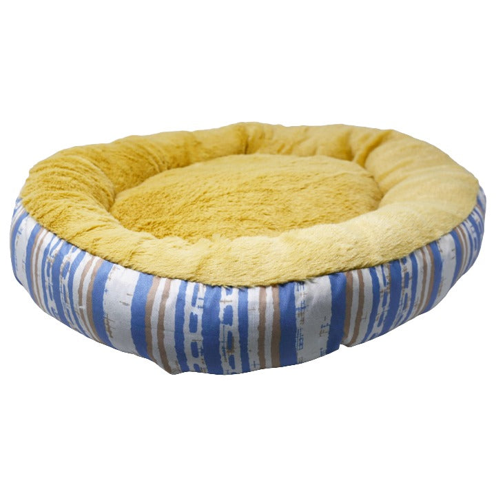 21.5"RND STRIPES PRINTED PET BED C/P 12