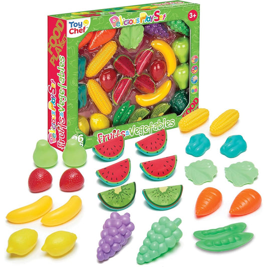 26pc Fruit Vegetable Toy Set C/P 24 Toy Chef