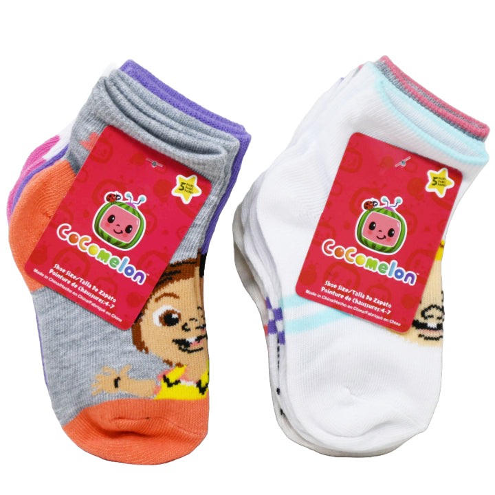 5pk 2T-4T RAINBOW COCOMELON NS SOCKS C/P 60