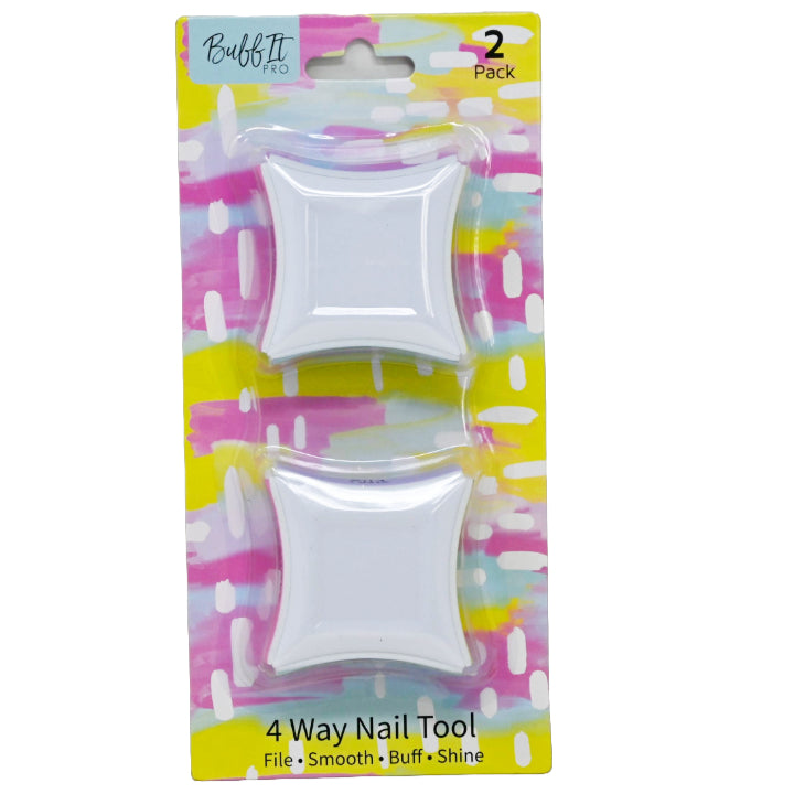 4-WAY WHITE NAIL BUFFER C/P 144