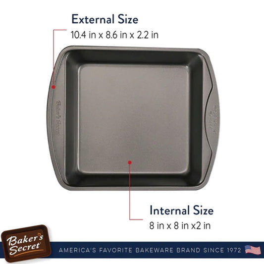 Baker's Secret 8" Square Pan, Classic Line, 26.3x21.8x5.5cm C/P 12