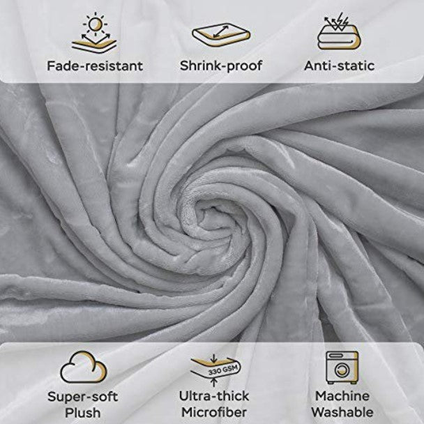 50"x60" SUNSHINE GREY THROW BLANKET C/P 12