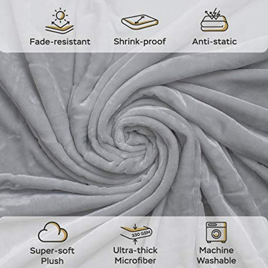 50"x60" SUNSHINE GREY THROW BLANKET C/P 12