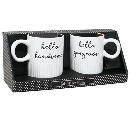 2pk Mug Set Hello Gorgeous Hello Handsome C/P 12