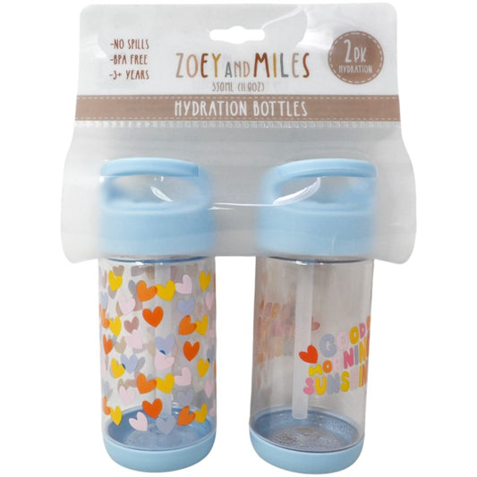 Kids 2pk Hearts Bottle C/P 12 Zoey & Miles