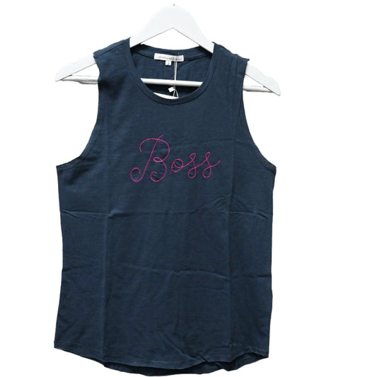 Small Navy Embroidery Tank- Boss C/P 72