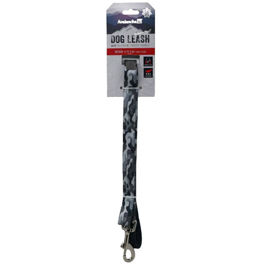 DOG LEASH W/NEOPRENE BACKING GREY C/P 48 AVALANCHE