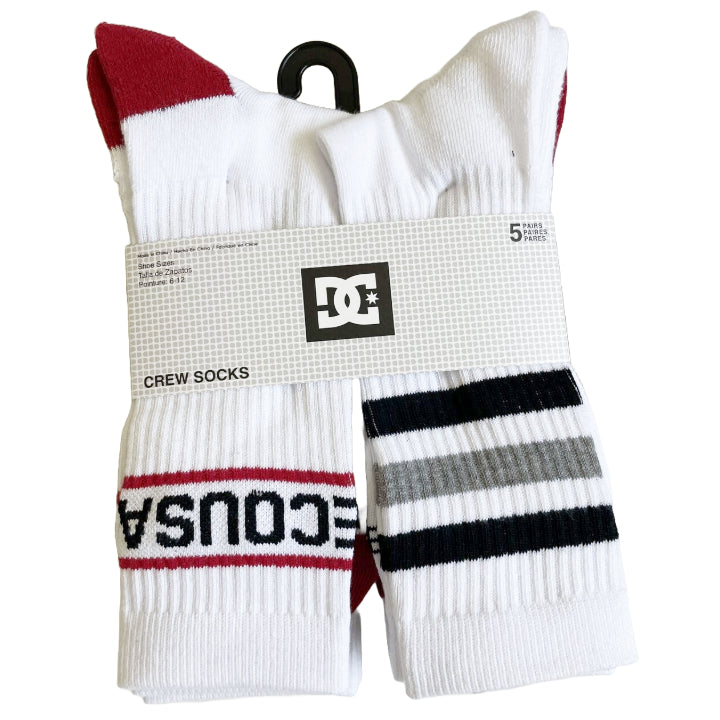 5pk DC MENS HALF CUSHION OVERSIZED LOGO SOCKS SIZE 10-13 C/P 60