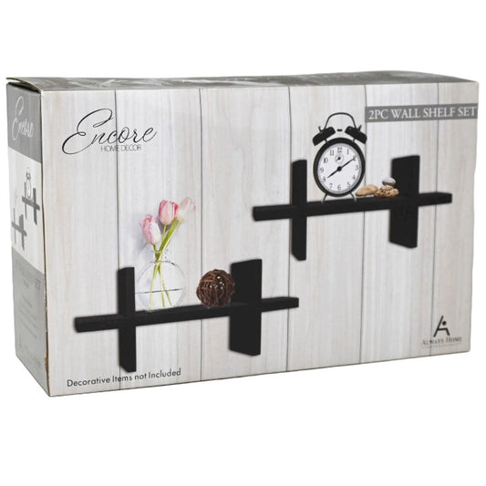 2pc BLACK H-SHAPED SHELVES C/P 4