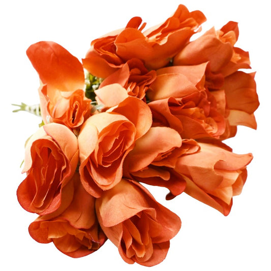 Rust Rose Bud Bush 6 Flowers C/P 240