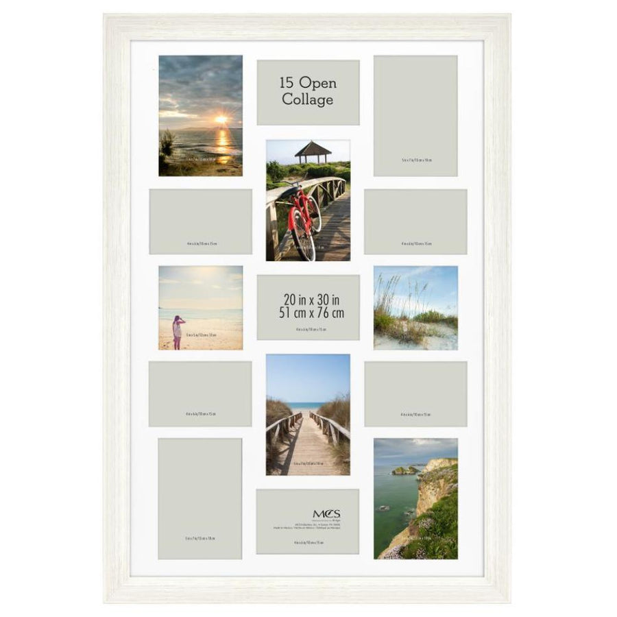 20"x30" MUSEUM COLLAGE POSTER FRAME WHITE WOODGRAIN C/P 1