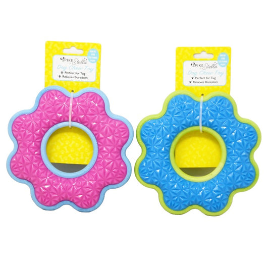 2 Asst Flower Pet Chew Toy Red Blue Spike & Stella C/P 24