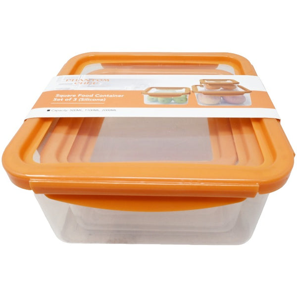 3pk Pmp Sq Food Container Set C/P 36 Phantom Chef