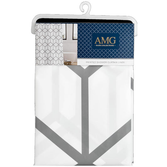 70"X72" GEO PRINT PEVA SHOWER LINER C/P 12