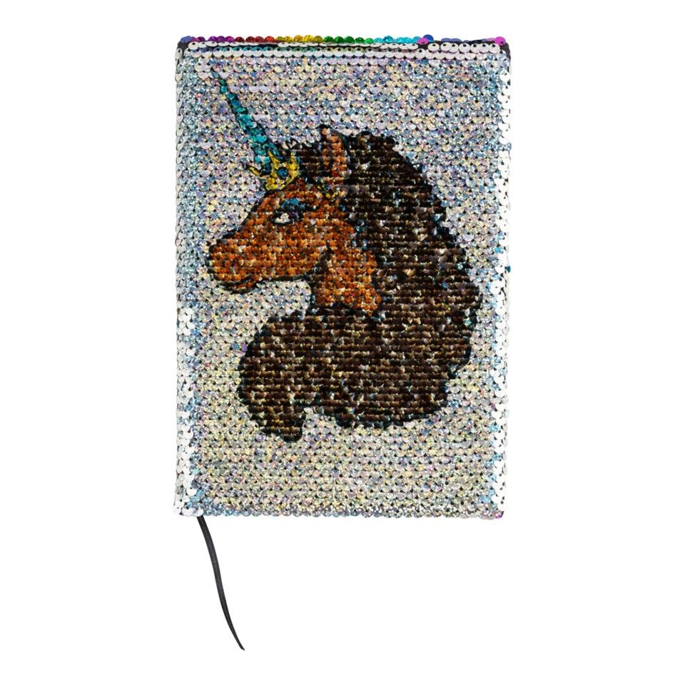 AFRO UNICORN SILVER SEQUIN JOURNAL C/P 48