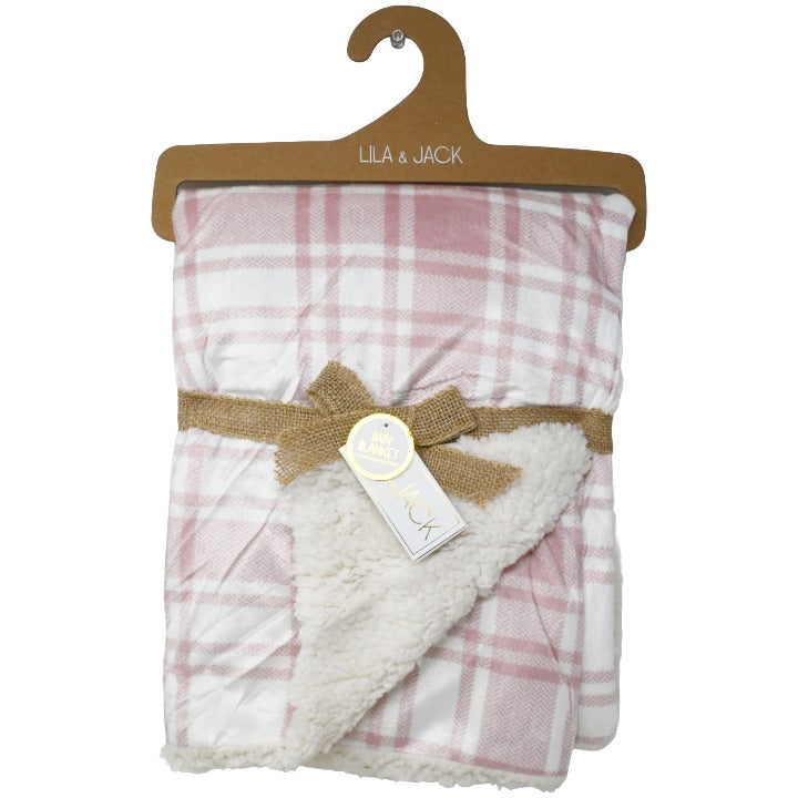 Pnk Wht Plaid Throw C/P 48 Lila & Jack