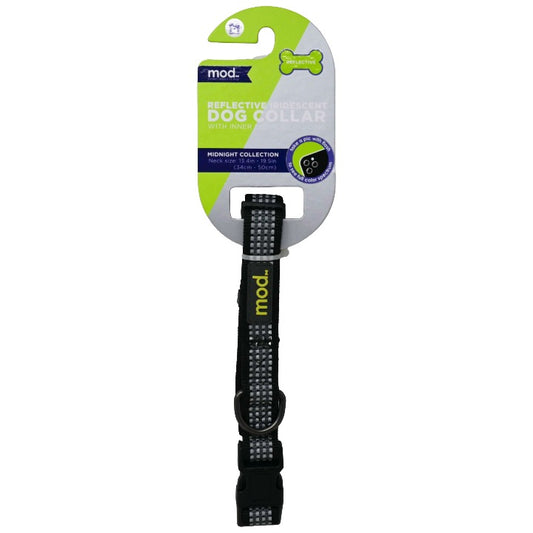 DOG REFLECTIVE COLLAR BLACK C/P 72