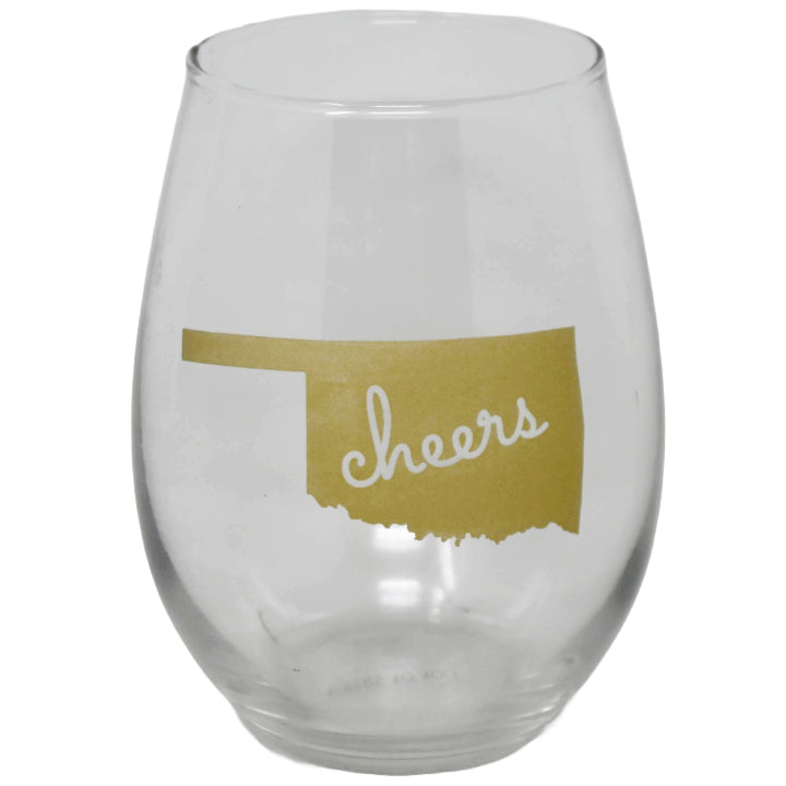 Stemless State Wine Glass- Oklahoma C/P 24