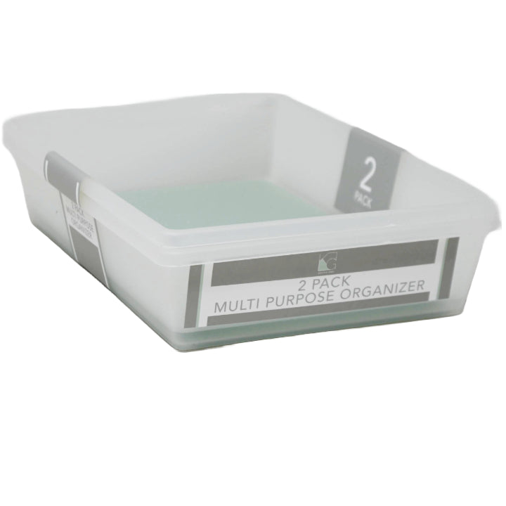 2pk Blue Drawer Organizer with Grey TPR 9.76x6.77x2.36" C/P 12