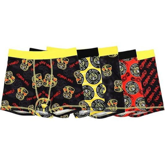 5pk SIZE 6 COBRA KAI BLK/RED.YELL YOUTH BOXER BRIEFS C/P 50