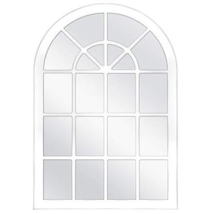 30"x44" WHITE ARCHED WINDOWPANE WALL MIRROR C/P 1