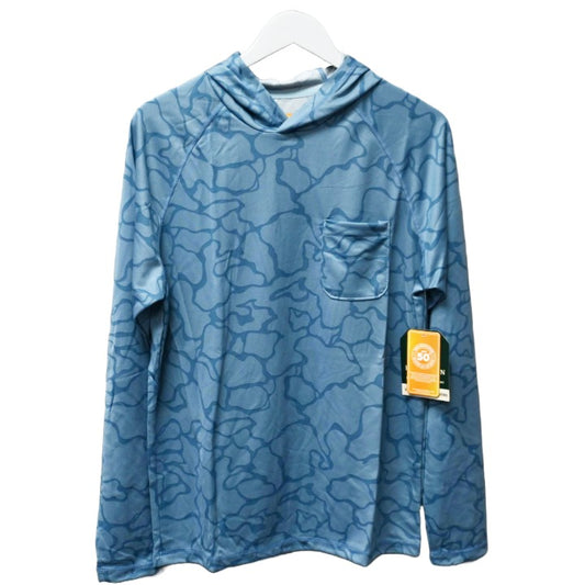 M-XXL SLATE WATER RIPPLES LONG SLEEVE PRINTED HOODIE C/P 12