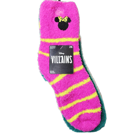 2pk DISNEY VILLAINS ONE BITE COZY SOCKS SIZE 9-11 C/P 60
