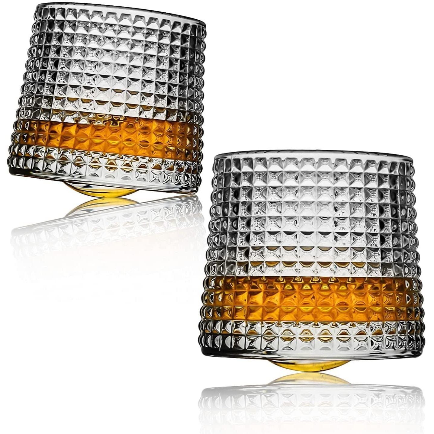 2pc LOVWISH ROTATING WHISKEY GLASS SET C/P 24
