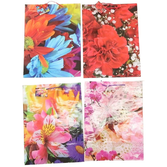 4 Asst XL Flowers Gloss Bag   C/P 120