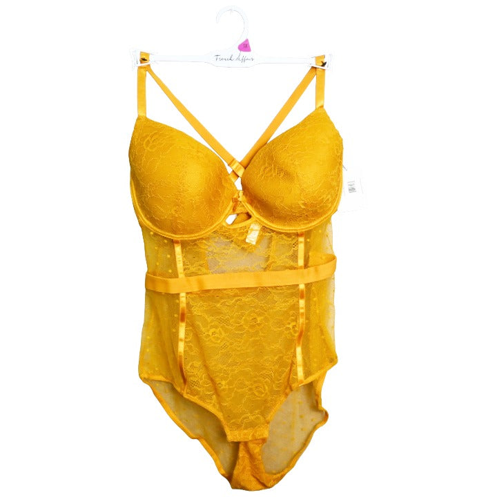 Bge Solid Plus Lace/Mesh Lined Bodysuit C/P 36 French Affair