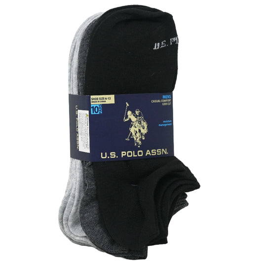 10pk MEN'S LOW CUT SOCKS SIZE 6-12 3-ASST COLORS  C/P 48