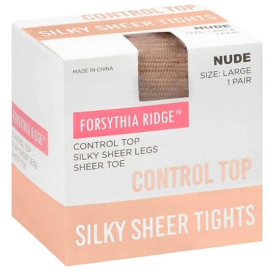 1pk LRG LADIES NUDE SHEER TIGHTS W/CONTROL TOP C/P 36