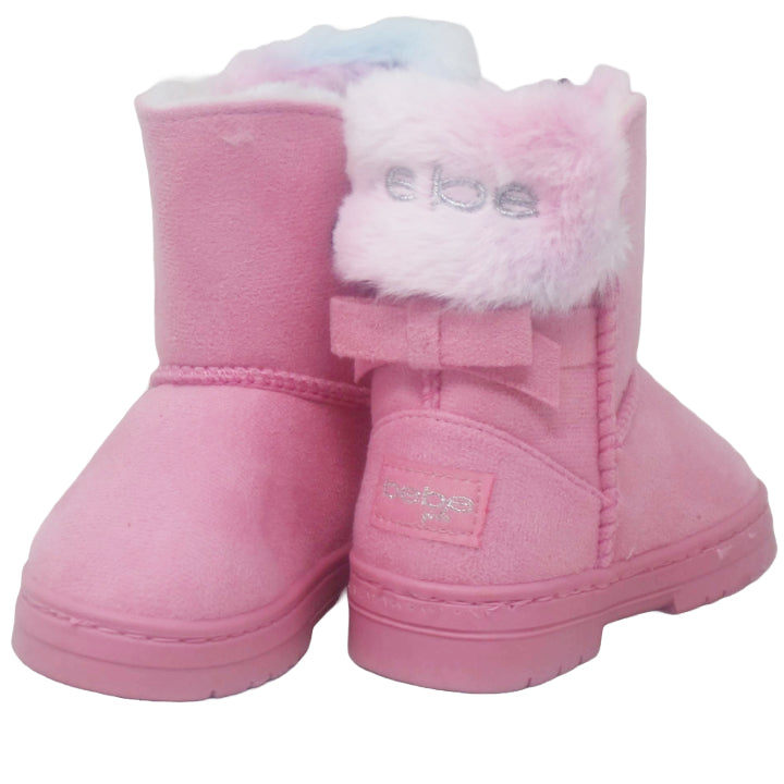 PINK MULTI BEBE TODDLER GIRLS WINTER BOOT W/BOW & BEBE LUREX 6-ASST SIZE 5-10 C/P 12