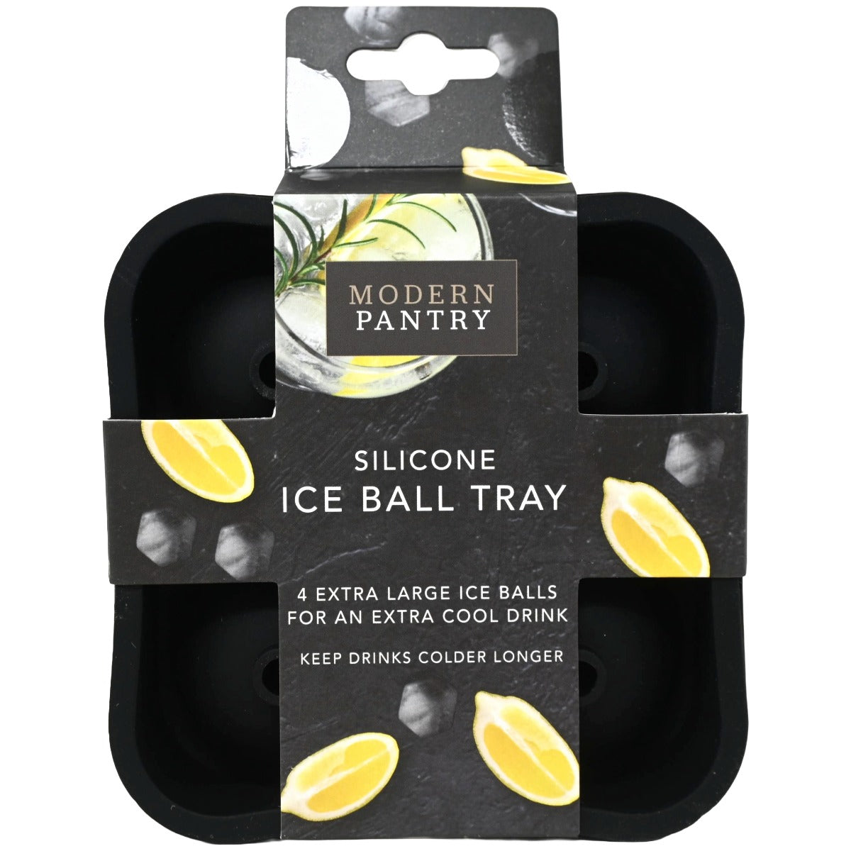 Blk 4 Ball Sil Ice Cube Tray C/P 96