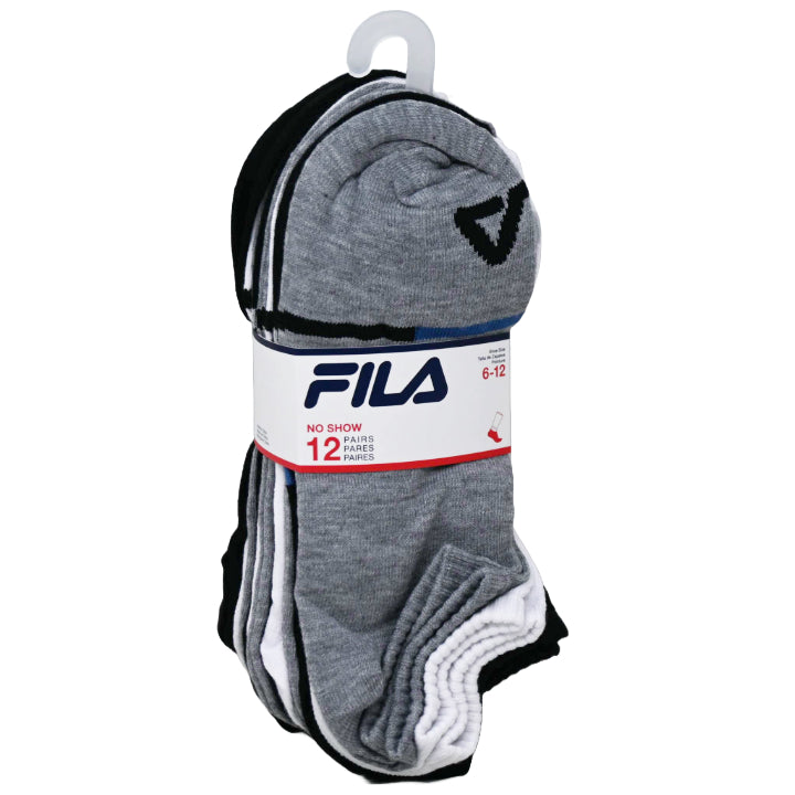 12pk MEN FILA DBL STRIPE NS SOCKS SIZE 10-13 C/P 60