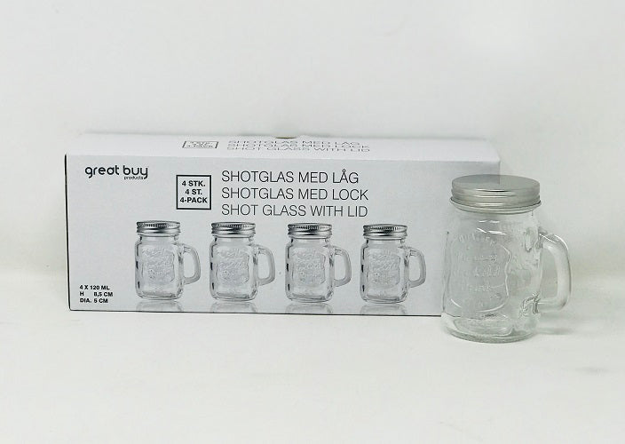 4pcs 120ml clear glass jar C/P 24