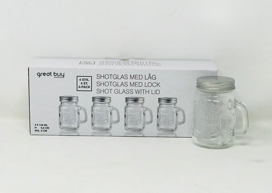 4pcs 120ml clear glass jar C/P 24