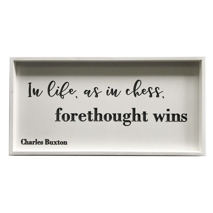 31.5"x16" LIFE & CHESS ENGRAVED MDF W/ WOOD FRAME C/P 4