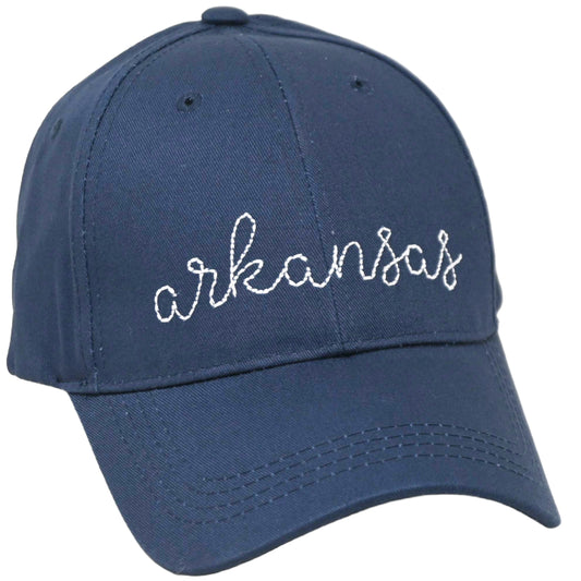 Navy Embroidery State Hat- Arkansas C/P 24