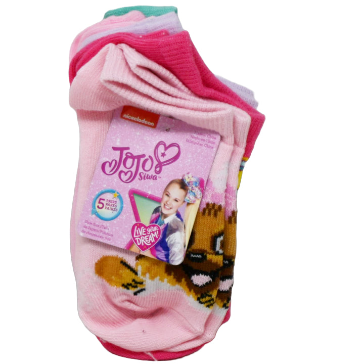 5pk JOJO SIWA FEEL THE BEAT NS SOCKS SIZE 4-6 C/P 60