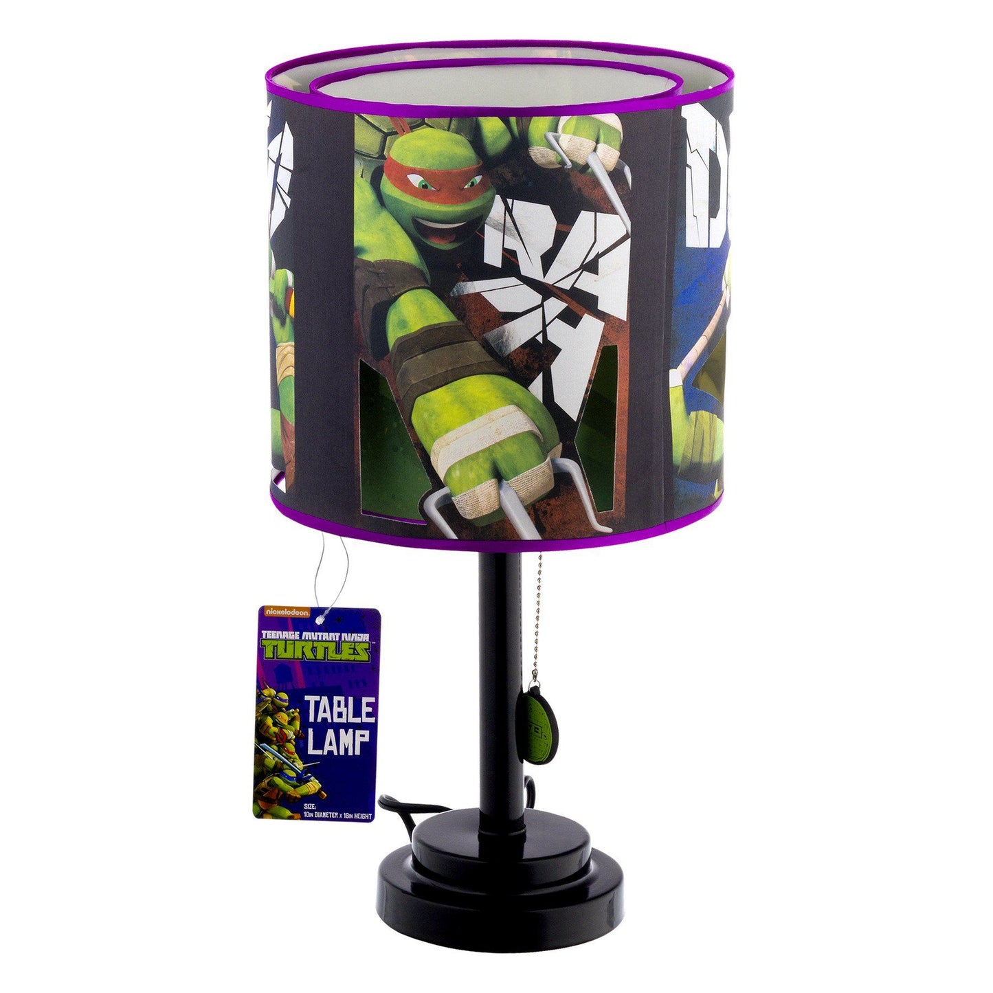 9"Dx18"H TM NINJA TURTLES TABLE LAMP C/P 2