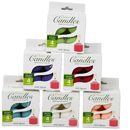 4pk "AS IS" PRESS VOTIVE CANDLES C/P 36