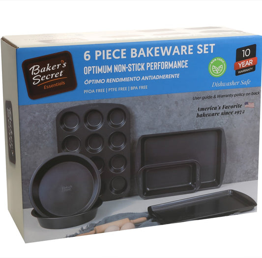 Baker's Secret 6 Piece Baking Pan Set, Duraslate Non Stick C/P 4