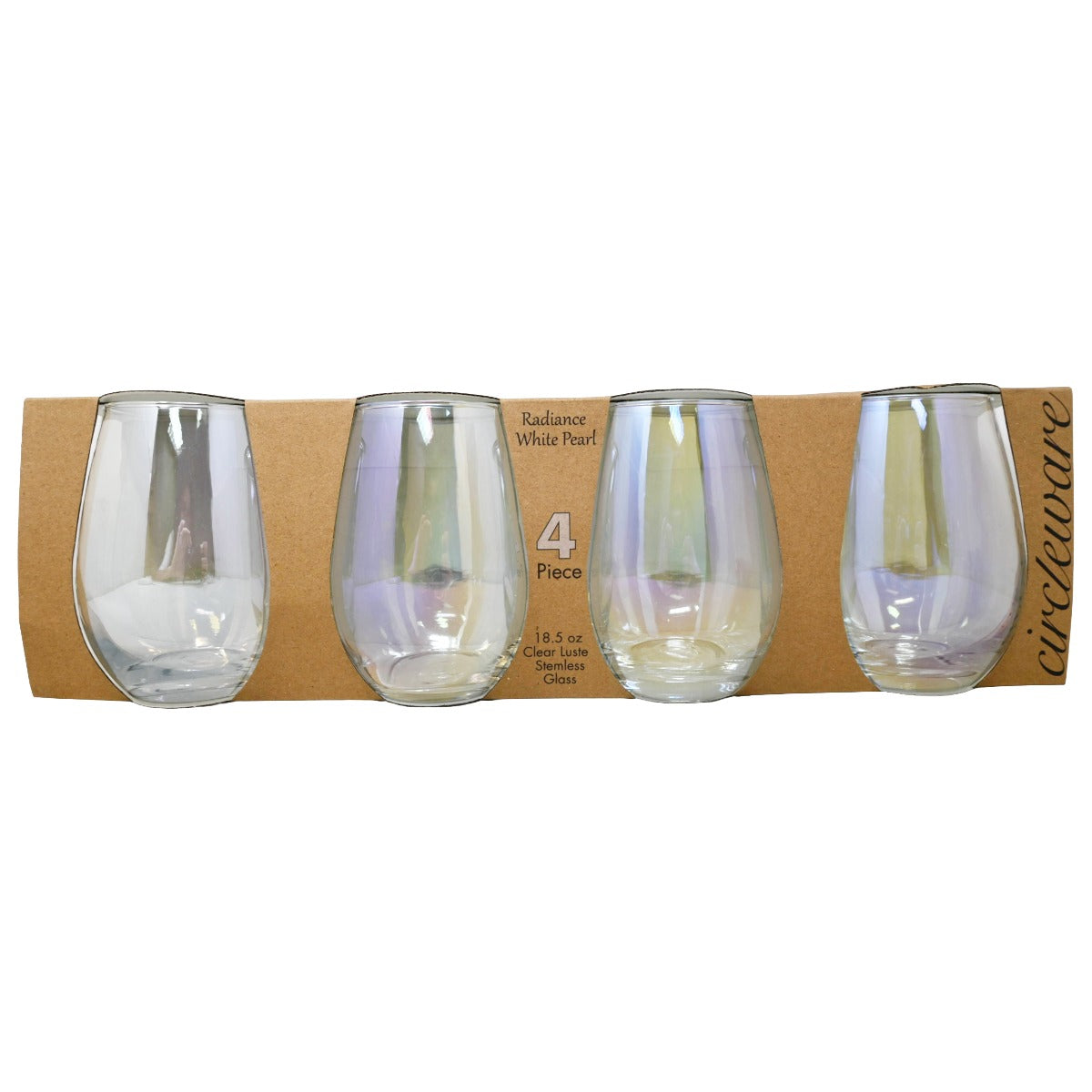 4pc Luster Stemless Wine Set Craft Box C/P 6