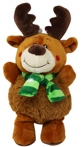 8" Reindeer with Scarf & Rattle C/P 24