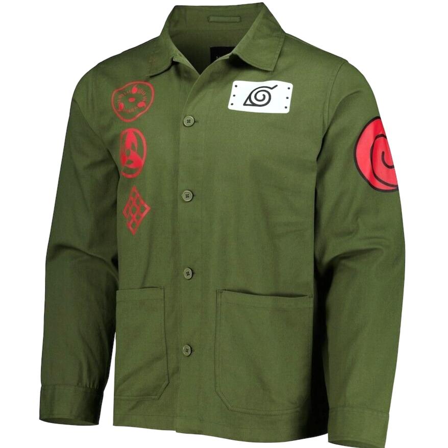MED. MEN OLIVE NARUTO SHIPPUDEN KAKASHI HATAKE ON OLIVE CHORE JACKET C/P 40